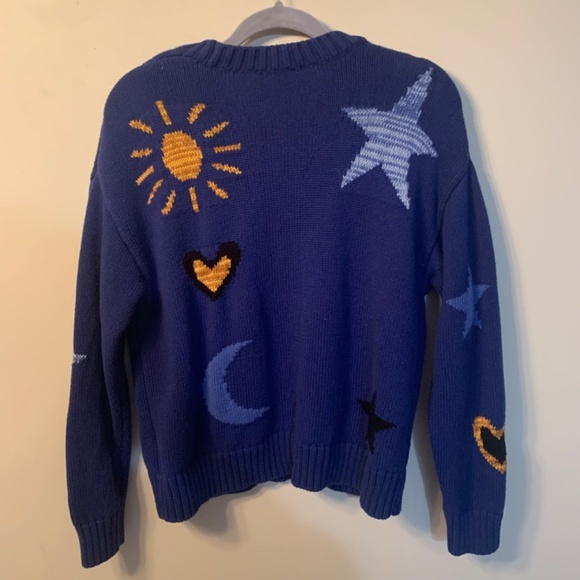 Rails Zoey Celestial Crewneck Sweater In Cobalt Gold Galaxy S - Picture 9 of 15